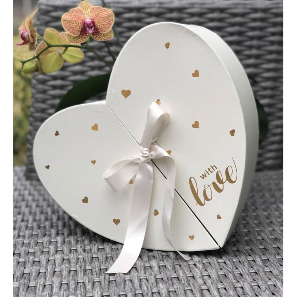 Surprise Heart Shape Flower/Gift Box Black | W687-B