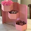 Hexagon Shape Surprise Flower Gift Box, 3 Tier, 8.5"x 7.4"x 15", Various Colors | W73