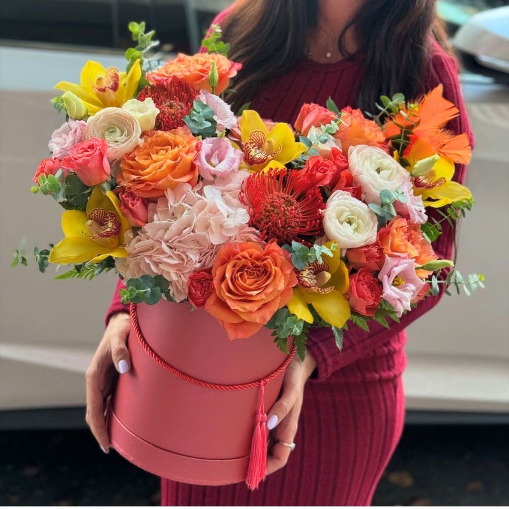 Set of 3, Round Flower/Gift Boxes with Lids, with Tassel Detail, Plastic Liner | W680