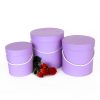 Set of 3, Round Flower Boxes with Lids, Solid - Various Colors W730