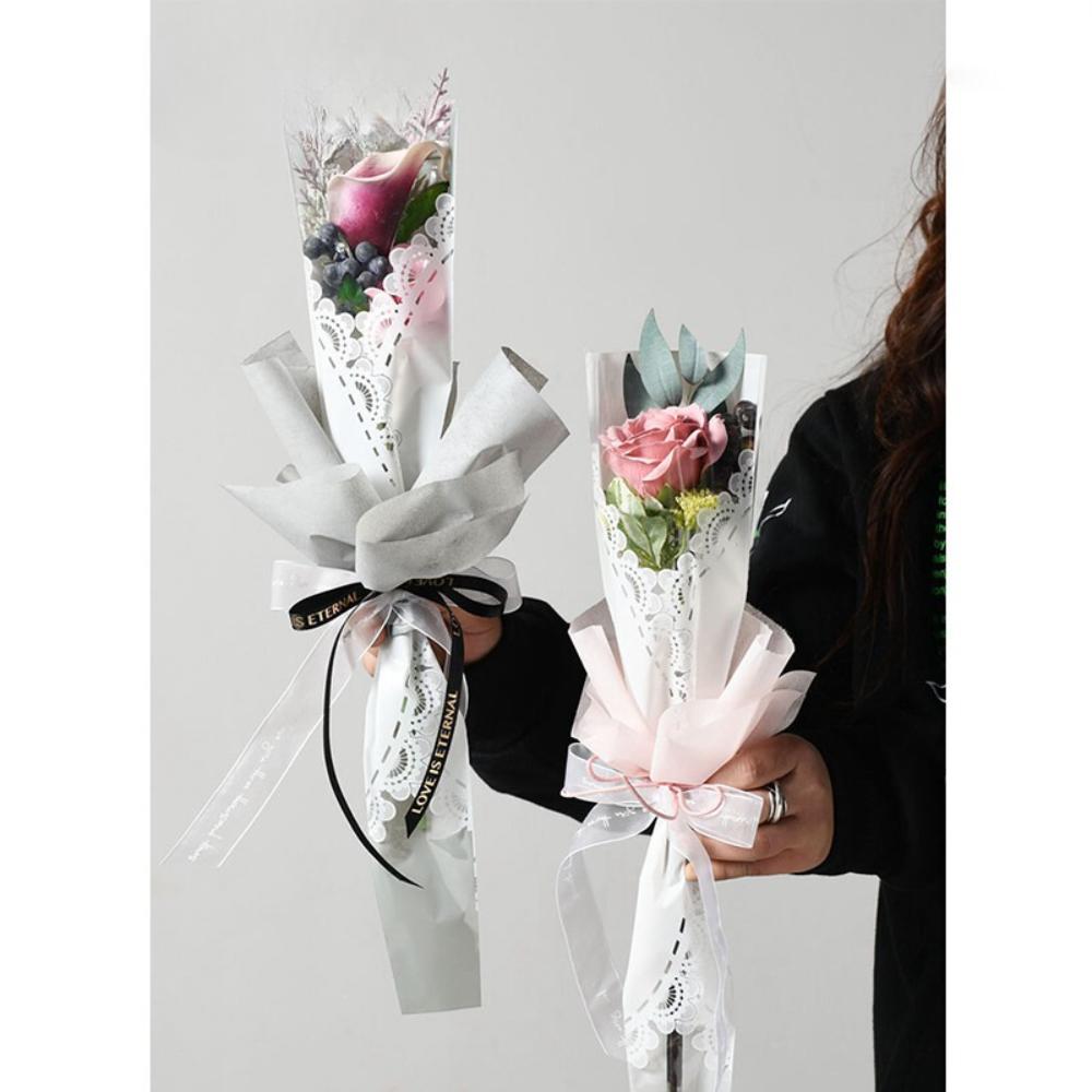 Pack of 20-Single Rose Sleeve Lace Design, Various Colors