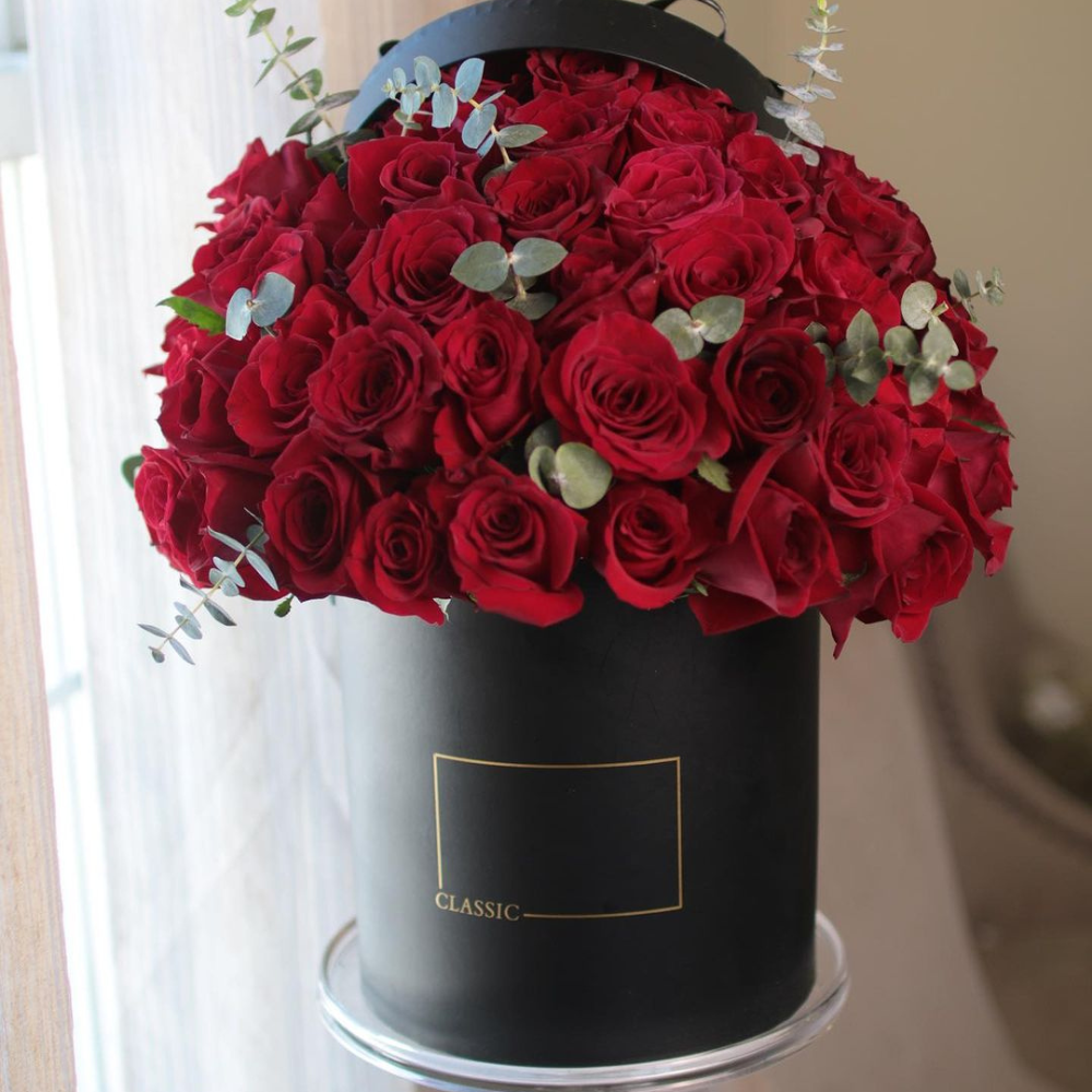 Large Set of 3, Round Flower/Gift Boxes with Lids, Classic Black/White/Teal/Purple | W730