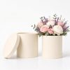 round-flower-box-heart-white-navy-blue-pink-dusty-rose-upscale-party-favor-red-fancy-gift-boxes-birthday-modern-design-flowers-florist-supplies-roses-bouquet-wrap-for-arrangements-W288-4 Set of 2, Round Flower/Gift Boxes with Lids, Pastel Collection | W288