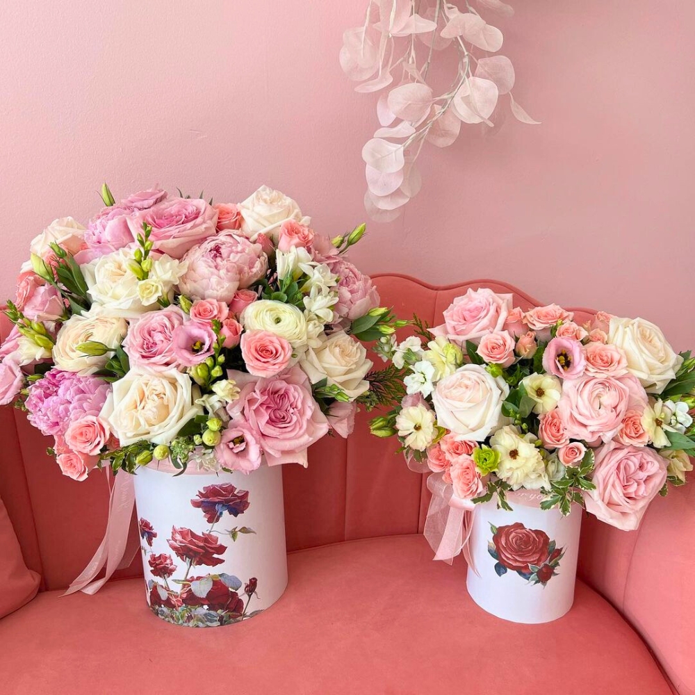 Set of 3, Round Boxes for Unique Flower/Gift Arrangements, Lolita Collection, Various Designs | W303