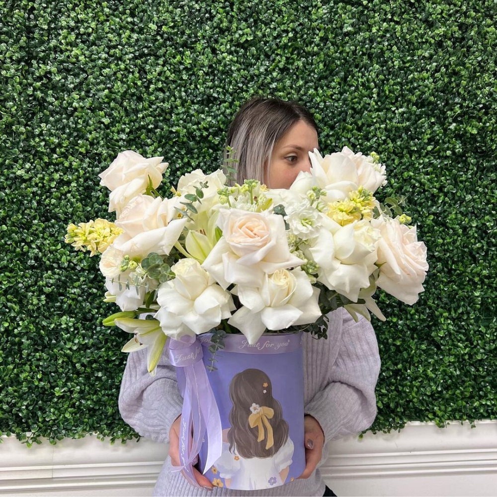 Set of 3, Round Boxes for Unique Flower/Gift Arrangements, Lolita Collection, Various Designs | W303