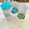 Hexagon Shape Surprise Flower Gift Box, 3 Tier, 8.5"x 7.4"x 15", Various Colors | W73