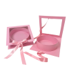Square Box with Clear Window and Round Insert, Various Colors | W183