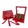 Square Box with Clear Window and Round Insert, Various Colors | W183