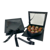 unikpackaging-W1835-black-box-with clear-lid-for chocolates-strawberry-chocolate-covered-zephyr-marshmallow-cajas-supplies-for bakers-1 Square Box with Clear Window and Heart Insert, Various Colors | W183