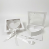 unikpackaging-W1836-white-box-with clear-lid-for chocolates-strawberry-chocolate-covered-zephyr-marshmallow-cajas-supplies-for bakers-2 Square Box with Clear Window and Heart Insert, Various Colors | W183