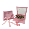 unikpackaging-W1837-pink-box-with clear-lid-for chocolates-strawberry-chocolate-covered-zephyr-marshmallow-cajas-supplies-for bakers-1 Square Box with Clear Window and Heart Insert, Various Colors | W183