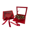 unikpackaging-W1838-red-box-with clear-lid-for chocolates-strawberry-chocolate-covered-zephyr-marshmallow-cajas-supplies-for bakers-1 Square Box with Clear Window and Heart Insert, Various Colors | W183