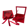 unikpackaging-W1838-red-box-with clear-lid-for chocolates-strawberry-chocolate-covered-zephyr-marshmallow-cajas-supplies-for bakers-2 Square Box with Clear Window and Heart Insert, Various Colors | W183