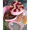 Double Layered Heart Shaped Flower/Gift Boxes with Plastic Liner - Size 9"x 8"x 6.5", Various Colors