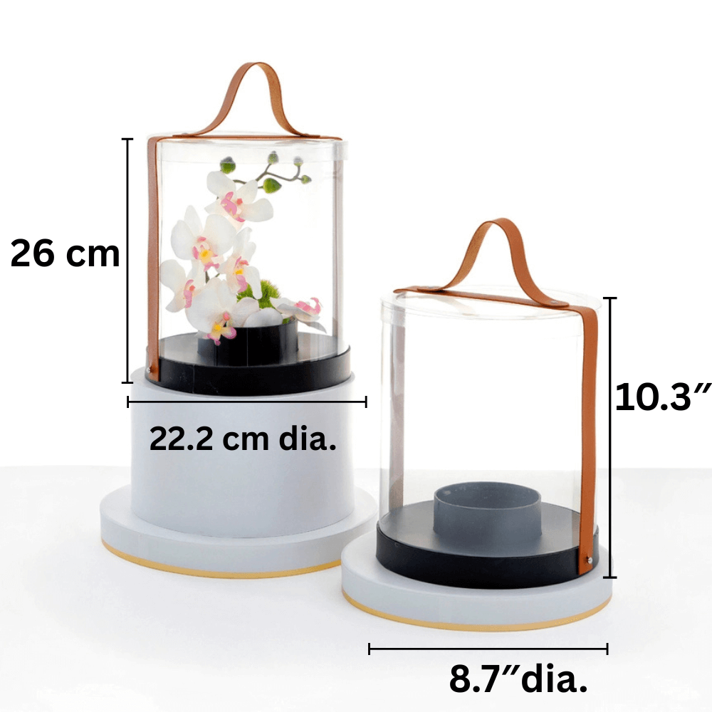 unikpackaging-flower-gift-box (7) Cylinder Box with Plastic Clear Walls, Various Colors I W370