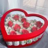 Set of 2 Heart Shaped Boxes with Clear Walls, Various Colors | W167