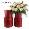 Lot of 4 sets - XXL Size Boxes - Set of 4, Red with Golden Rim | W9321R