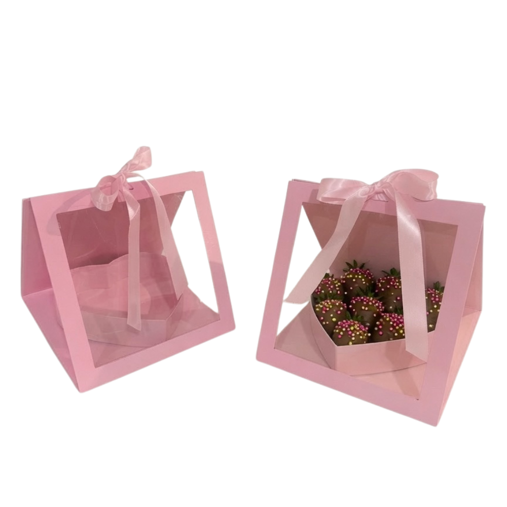 Square Box with Heart Insert, Various Colors, W181