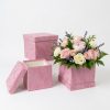Velvet Square Boxes, Set of 3, Various Colors | W764