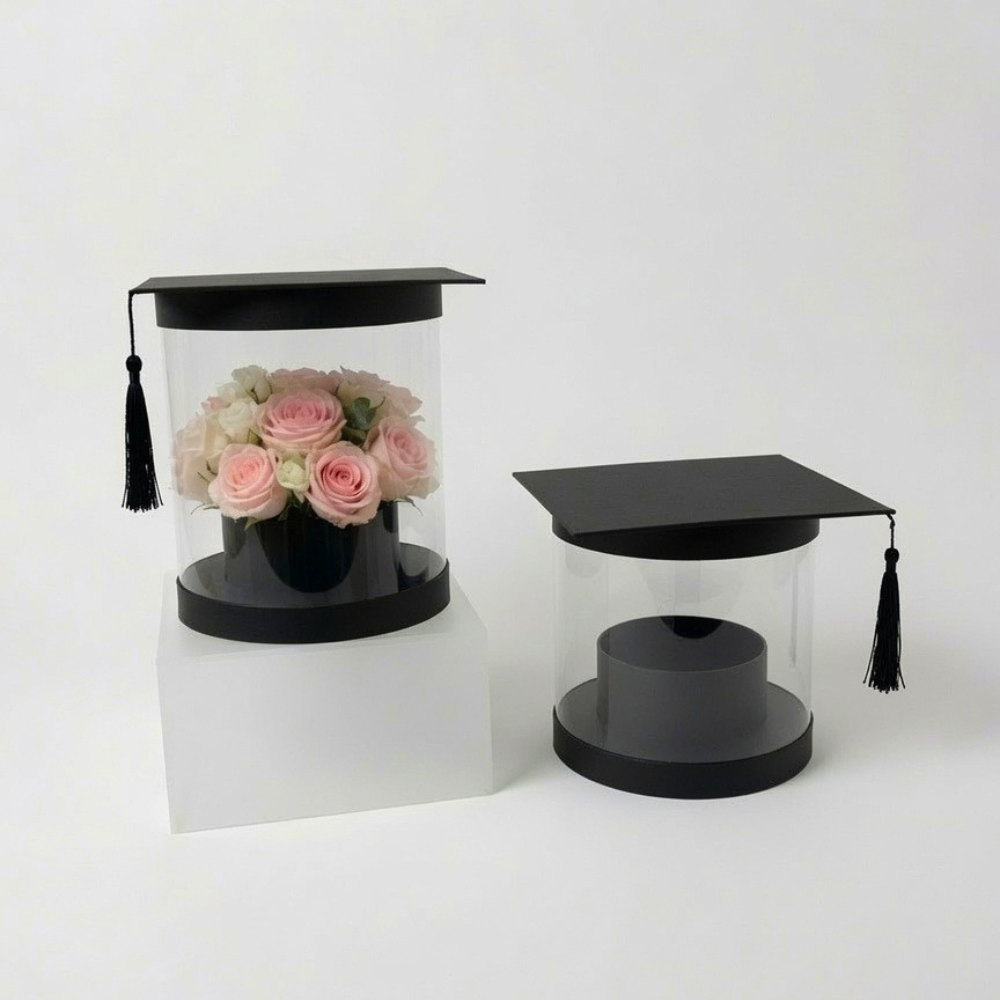 Graduation Flower/Gift Box, Round with Drawer - W170