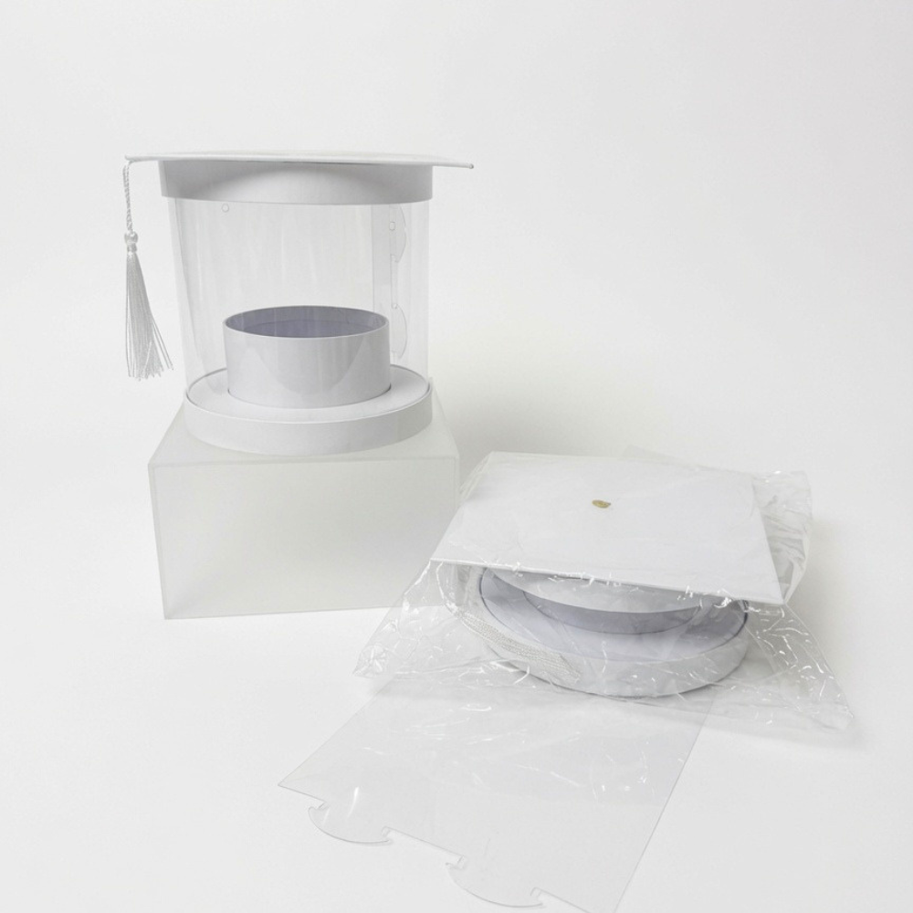 Graduation Flower/Gift Box, Round with Drawer - W170