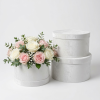 unikpackaging-velour-velvet-box-set-of-3pcs-flower-boxes-floral-supplies-W155-2 Set of 3, Luxurious Velour Large Round Flower/Gift Boxes with Lids, Various Colors | W155