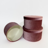 unikpackaging-velour-velvet-box-set-of-3pcs-flower-boxes-floral-supplies-W155-4 Set of 3, Luxurious Velour Large Round Flower/Gift Boxes with Lids, Various Colors | W155