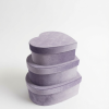 unikpackaging-velour-velvet-flower-gift-box-florist-supplies-W1459-lilac-1 Velour Set of 3 Heart Shaped Flower Gift Boxes, Various Colors | W145