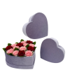 unikpackaging-velour-velvet-flower-gift-box-florist-supplies-W1459-lilac Velour Set of 3 Heart Shaped Flower Gift Boxes, Various Colors | W145