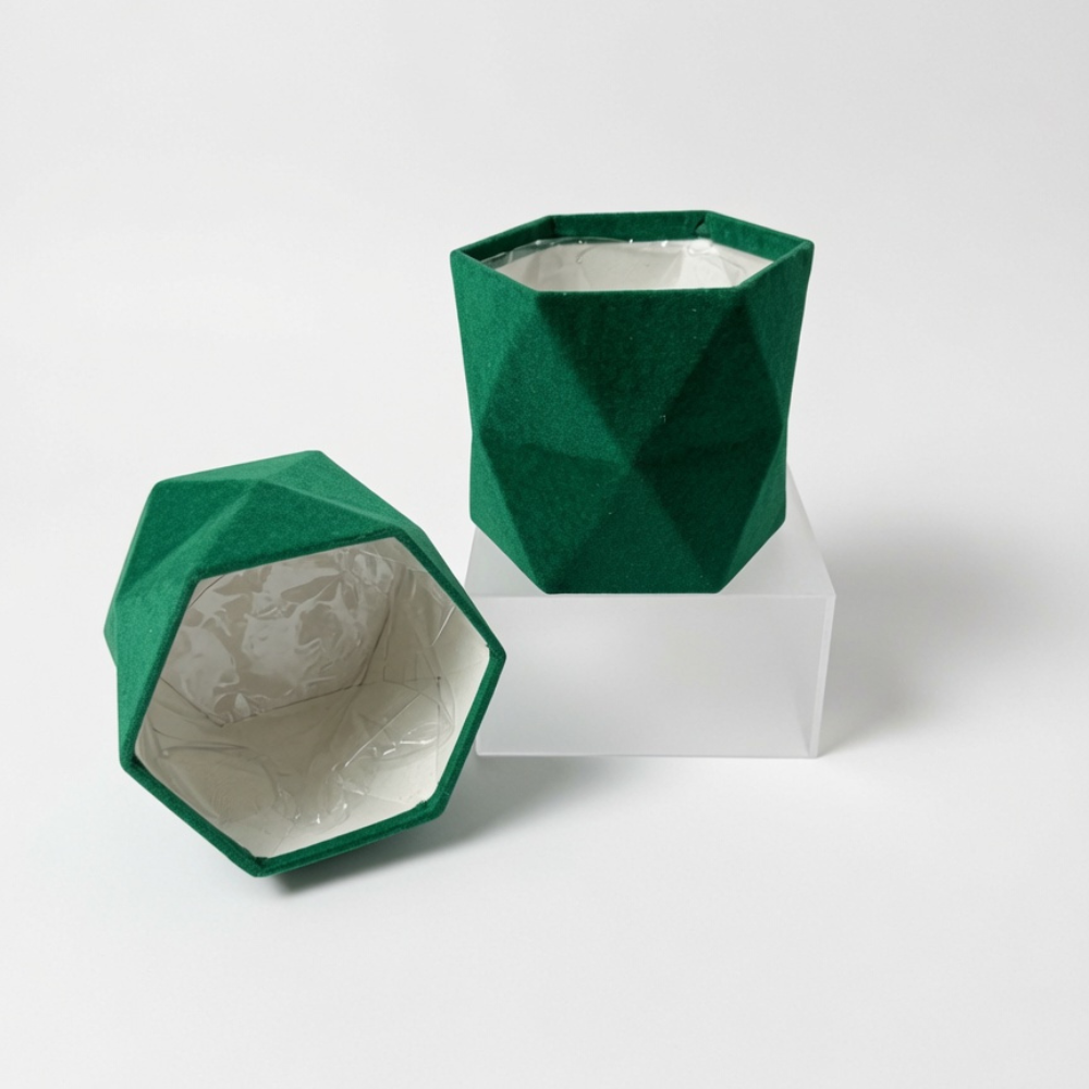Soft Velvet Origami Style Box, Various Colors, 6.5" x 6" | W192