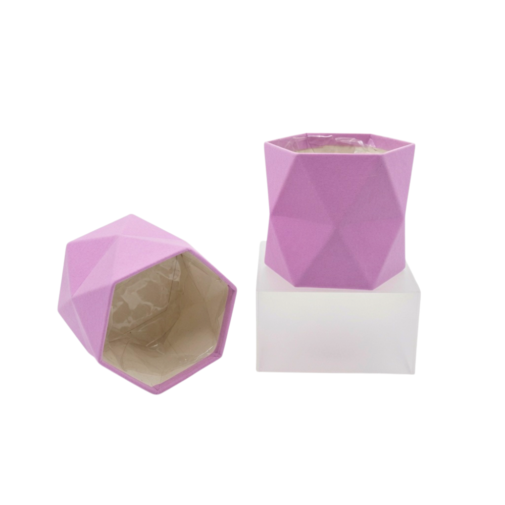 Soft Velvet Origami Style Box, Various Colors, 6.5" x 6" | W192