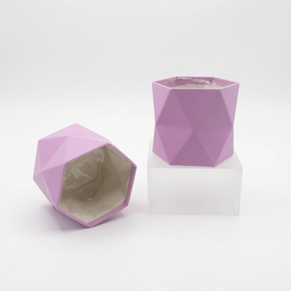 Soft Velvet Origami Style Box, Various Colors, 6.5" x 6" | W192