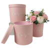 Set of 3, Cylinder Shaped Boxes, Love Design, Various Colors I W387-388