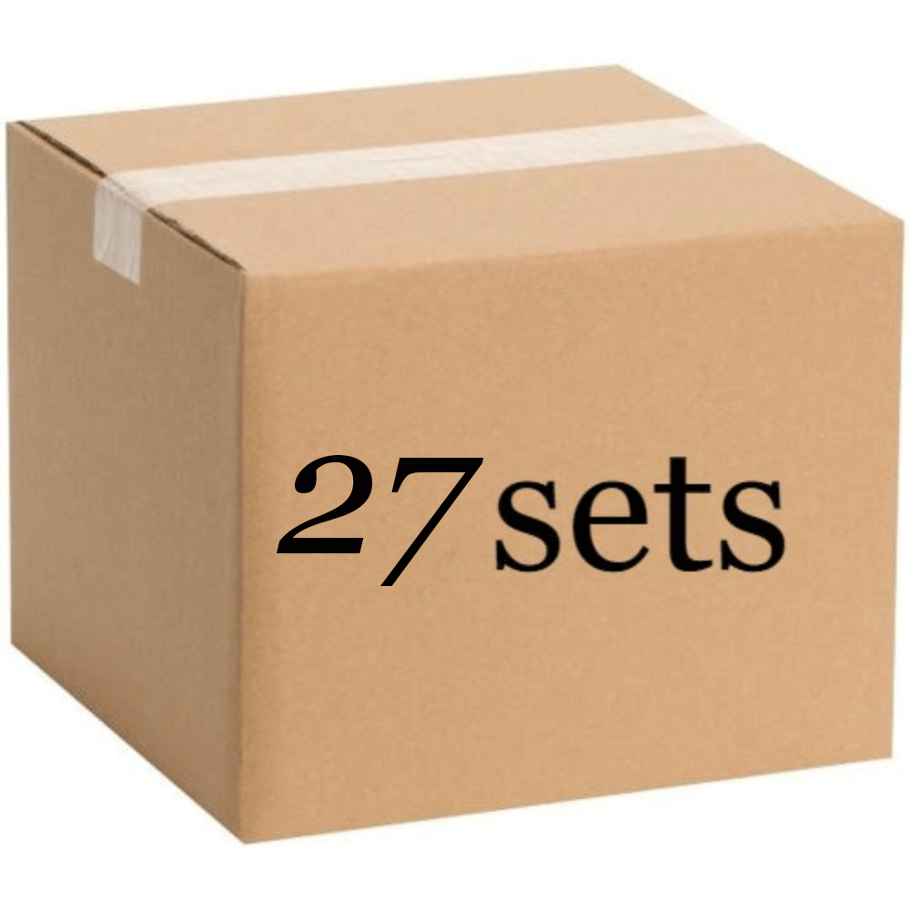 Bulk carton of small classic round flower hat boxes, lot of 27 sets, W708