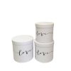 w3879-cajas-florales-white-boxes-for-flowers-round-box-cylinder-strawberries-valentines-gift-roses-florist-supplies-red-paper-carton-floral-red-arrangements-wholesale Set of 3, Cylinder Shaped Boxes, Love Design, Various Colors I W387-388