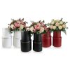 White, black and red round flower hat boxes with lids, nested set of 4, XXL Golden Rim, W932 - all 3 colors together